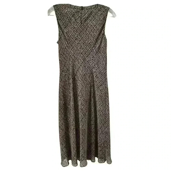 Ann Taylor LOFT Women's Black Geometric Midi Dress Size 4 Casual - Picture 6 of 9